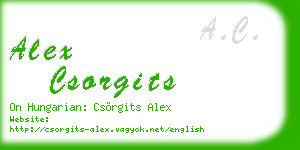 alex csorgits business card